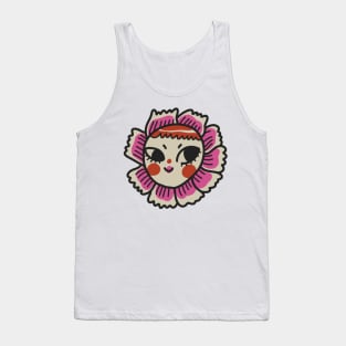 sunslik girls #smile face tattoo illustrations 2 Tank Top